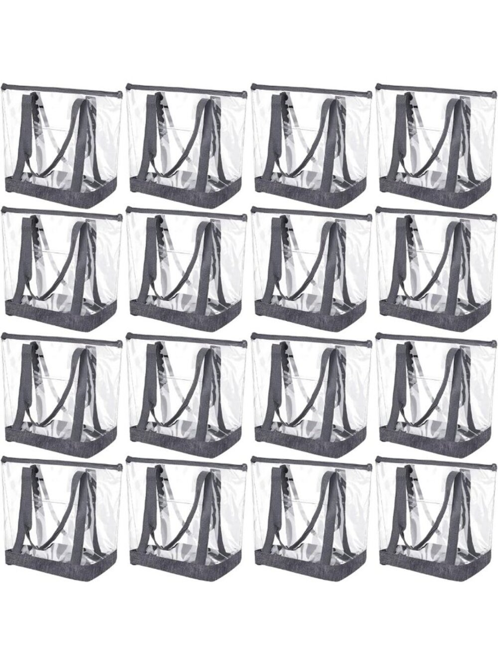 Clear Stadium Tote Bags - Bulk Set, Stylish & Durable, Perfect for Events